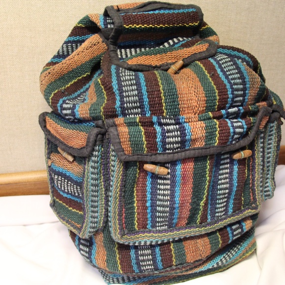 Artisan Backpack Handwoven Multicolor - Picture 1 of 10